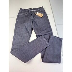 Prana Denim Pants Womens White Stitch 2 Detail‎ NWT Dark Wash Casual Trousers